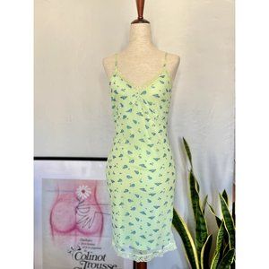 Y2K Floral Mesh Slip Dress M